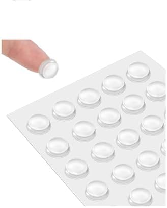 32 Adet Şeffaf Silikon Dolap Kapı Duvar Stoper Tampon Koruyucu,Açık Beyaz 180878765435677865