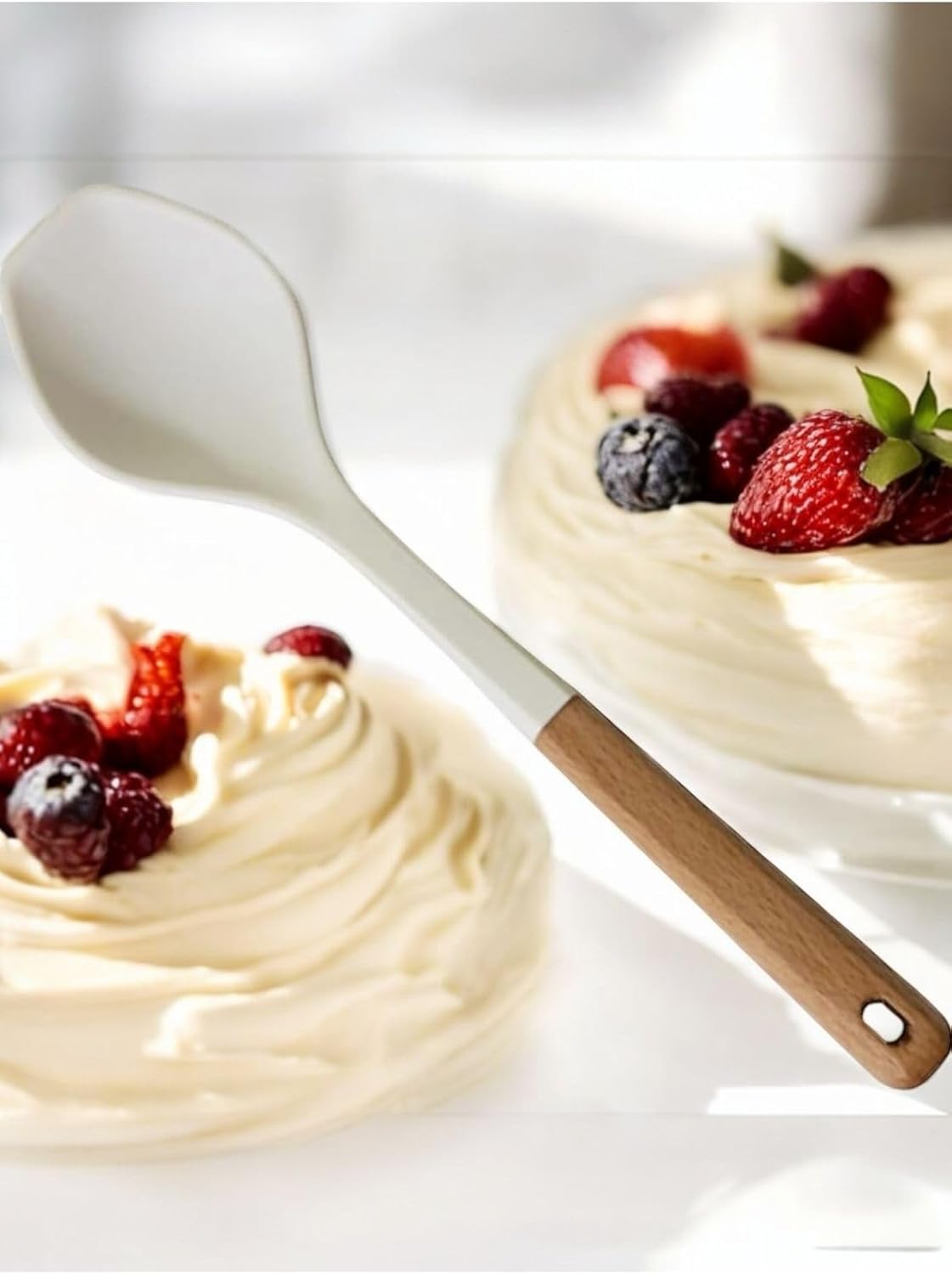 1 Adet Kepçe Spatula Çizmez Dayanıklı,Beyaz