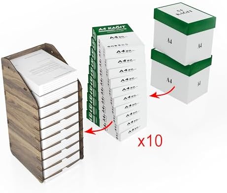 Alternative view of Tower Ofis Masaüstü Organizer 10 Kat A4 Evrak Rafı (Ceviz)