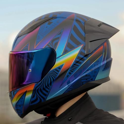 YYK LS2 2 Race Optik Mat Mavi-Mor Kask – Polikarbon Dış Kabuk, Çoklu Boyut Seçenekleri, Geliştirilmiş Havalandırma, Buhar Girmeyen Vizör, ECE 22.06 Sertifikalı