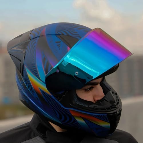 Alternative view of YYK LS2 2 Race Optik Mat Mavi-Mor Kask – Polikarbon Dış Kabuk, Çoklu Boyut Seçenekleri, Geliştirilmiş Havalandırma, Buhar Girmeyen Vizör, ECE 22.06 Sertifikalı