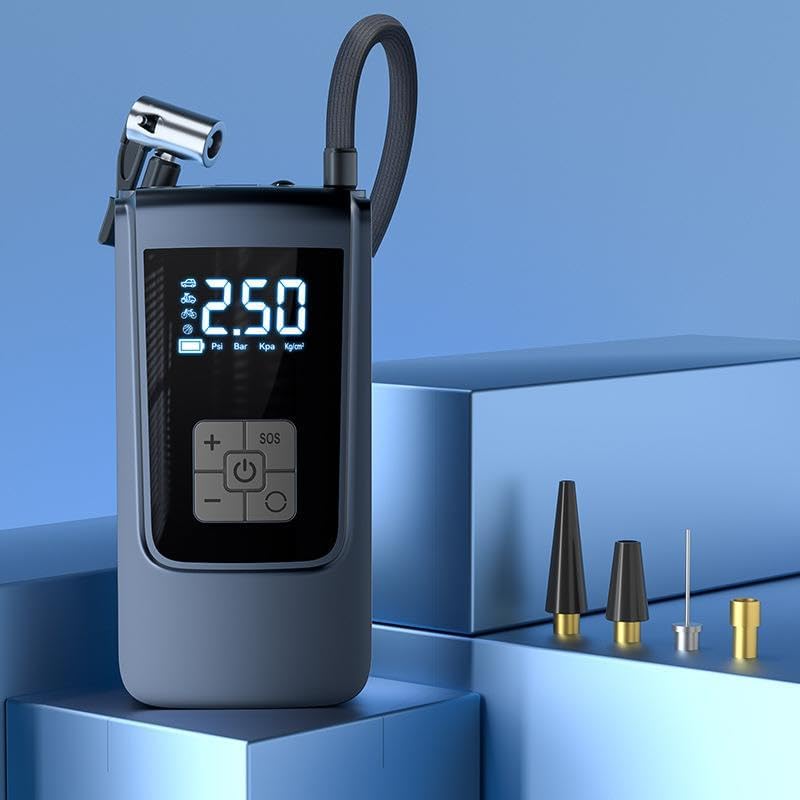 150PSI 6000mAh Şarjlı Araba Top Bisiklet Hava Pompası LED Akıllı Powerbank