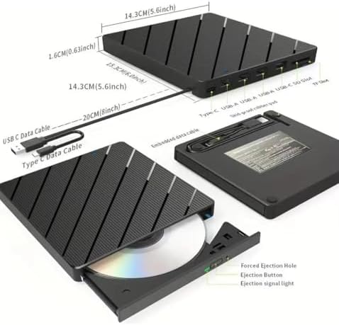 Alternative view of Harici CD DVD Okuma Yazma USB 3.0 Hub Çok Amaçlı External Drive TF SD Kart Okuyucu 8in1