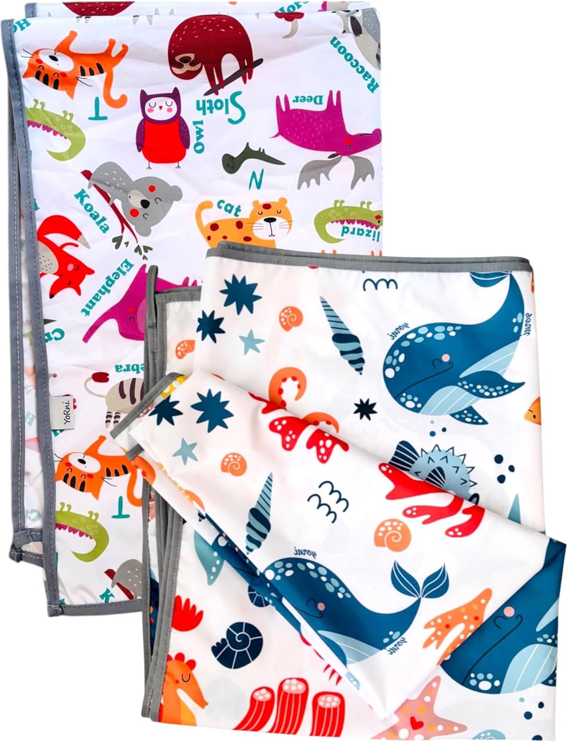 Yorni Zoo SeaWorld İkili Ekonomik Set Sıvı Geçirmez Alt Açma Örtüsü Bebek Bakım Örtüsü 65x80cm Büyük Boy Polyester
