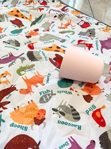 Yorni Alt Açma Örtüsü, Sıvı Geçirmez Bebek Bakım Örtüsü, Zoo Zoo İkili Ekonomik Set, 65x80cm,%100 Polyester