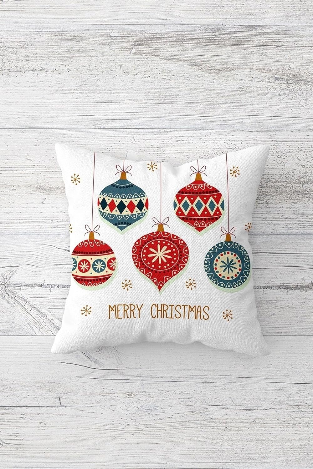 Alternative view of Pelangi Yılbaşı Merry Christmas Çift Tarafı Baskılı Gizli Fermuar Yastık Kılıfı Kırlent Koltuk Yastık Kılıfı, beyaz-kırmızı-gold 45 x 45