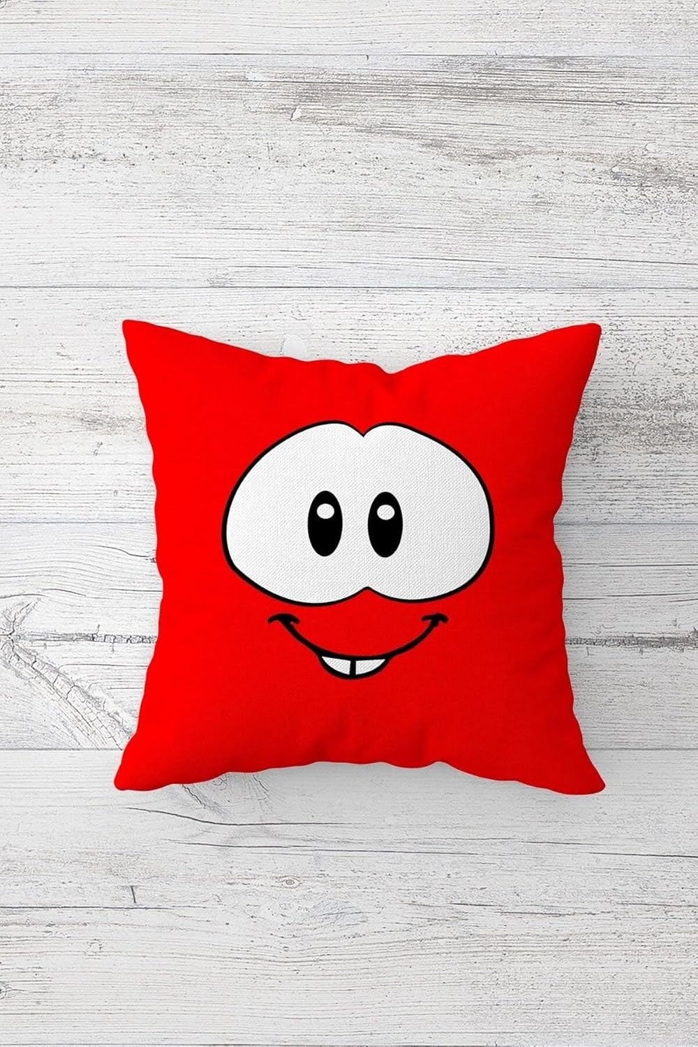 Alternative view of Pelangi Gülen Emoji Desenli Çift Tarafı Baskılı Gizli Fermuarlı Yastık Kılıfı Kırlent Koltuk Yastık Kılıfı, kırmızı 45 x 45