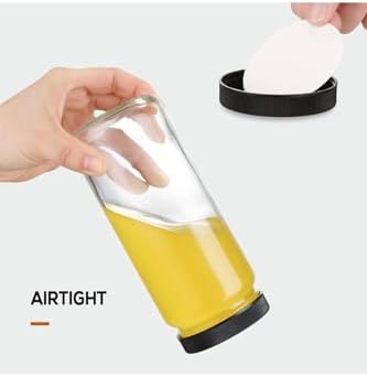 Alternative view of 1 Adet 480Ml (Pipet Ve 2 Kapaklı) Cam Bardak, Hava Geçirmez Kapak, Meyve Suyu, Boba, Smoothie,Şeffaf