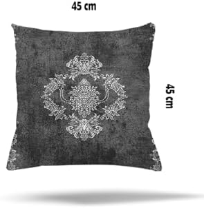 Pelangi Yaprak Desenli Kelebekli Gizli Fermuarlı Yastık Kılıfı Kırlent Kılıfı Koltuk Yastık Kılıfı, Koyu Gri 45 x 45