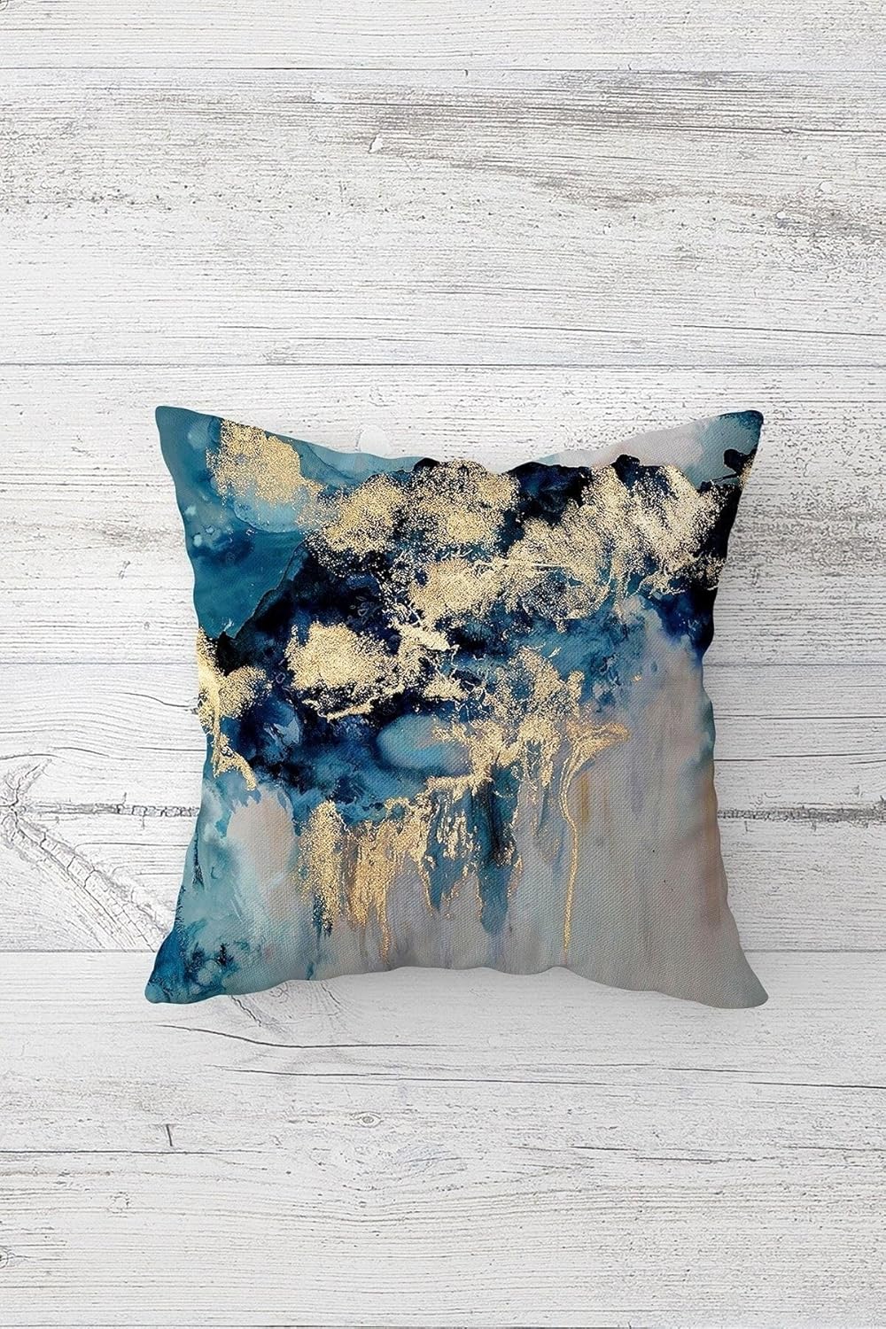 Pelangi Batik Desenli Çift Tarafı Baskılı Gizli Fermuar Yastık Kılıfı Kırlent Koltuk Yastık Kılıfı, mavi 45 x 45