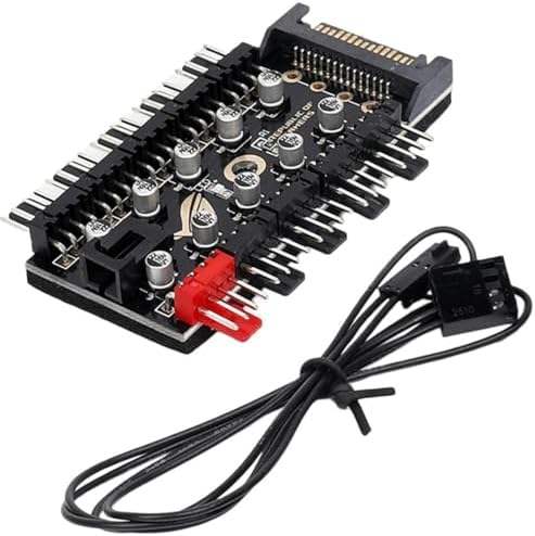 Alternative view of 8849 10 Port Fan Power Sata Güç Switch Pwm Çoklayıcı, Sata power 10 Port soğutma fan splitter hub, PC bilgisayar soğutma sistemi için kullanılır.