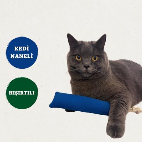 Yastık Kedi Oyuncağı- Doğa Dostu, Kedi Naneli, Hışırtılı