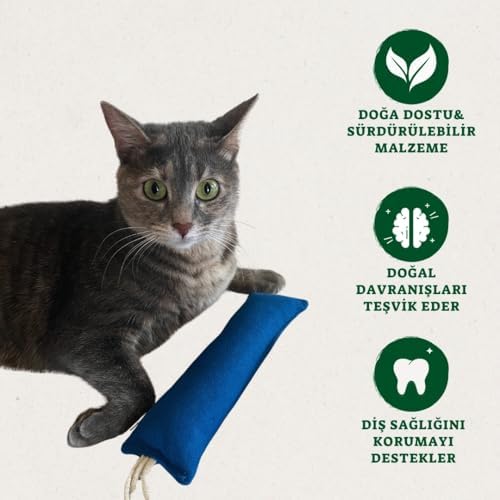 Alternative view of Yastık Kedi Oyuncağı- Doğa Dostu, Kedi Naneli, Hışırtılı