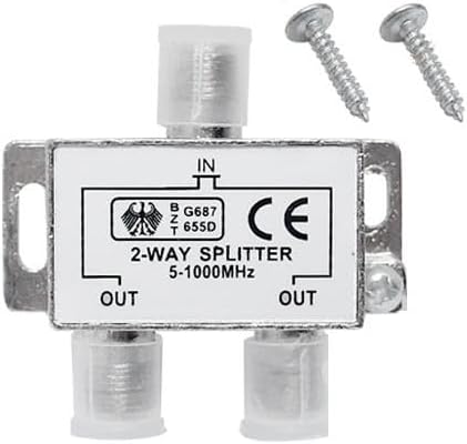 1848 2 li Uydu Splitter Kablo TV Rg6 Anten Çoklayıcı Dağıtıcı 3D HD SD Yayınları Destekler 1080P Destekli Yüksek Kalite Saf Bakır İç Malzemeden Üretilmiştir Parazitleri Önleyici Özellik