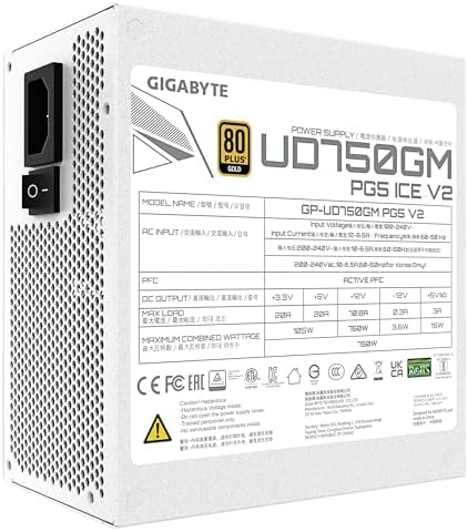 Gigabyte GP-UD750GM PG5 V2 ICE 750W 80+ PCIe 5.1 - ATX 3.1 Full Modüler Beyaz Power
