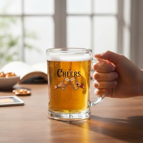 Alternative view of Büyük Boy Renkli Baskılı Cam Bardağı Beer Glass Mug 600 ml
