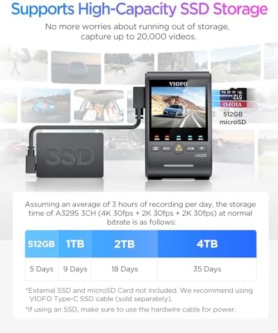A329S 3 Kameralı Ön+Arka+İç 4K+2K+2K Wi-Fi 6 HDR STARVIS 2 Sensör GPS'li SSD Destekli Araç Kamerası