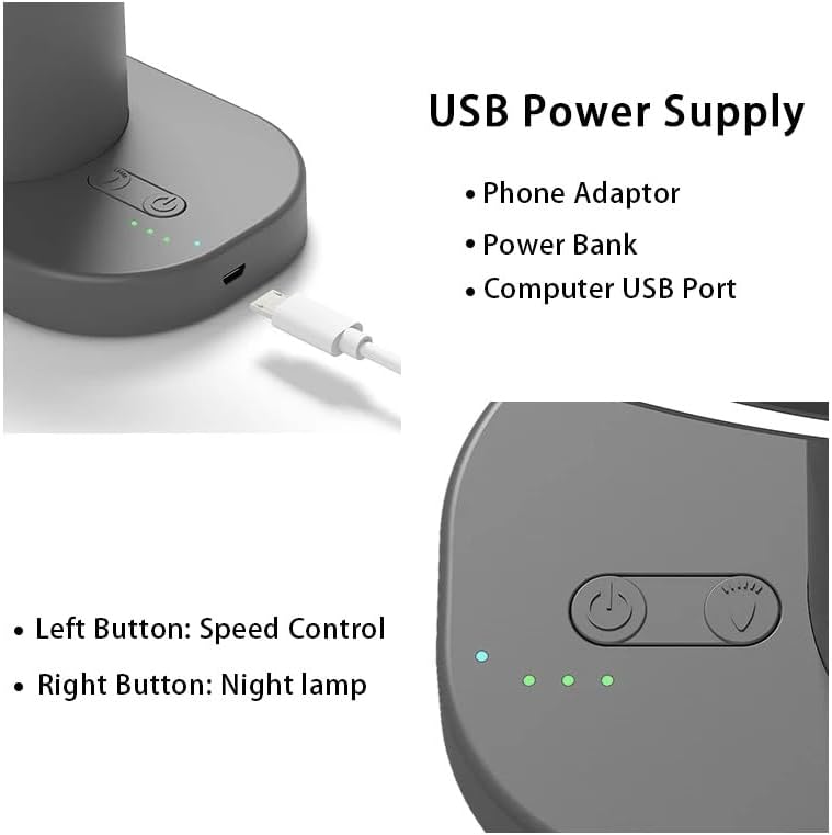 Alternative view of Işıklı Vantilatör USB Şarjlı Masaüstü Mini Fan – 3 Kademeli Hız Ayarlı Kompakt Gövde Led Işık
