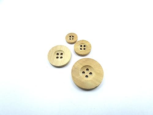Alternative view of Tahta Dikme, 4 Delik Yazı Model, Doğal Ahşap, Zeytin Ağacı,100 Adet 15mm-24L