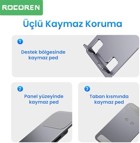 Alternative view of 360° Döner Mekanizmalı Katlanabilir Alüminyum Telefon Standı