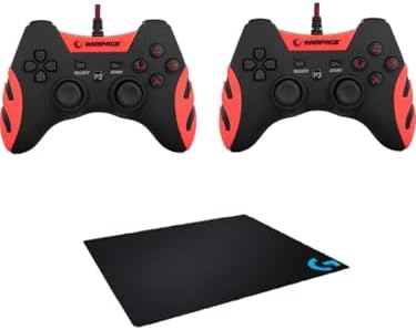 2 Li Paket SG-R218 Ps3/pc x Input Kırmızı USB 1.8m Joypad +Mavi G Desenli Gaming Mouse Pad Hediye Li