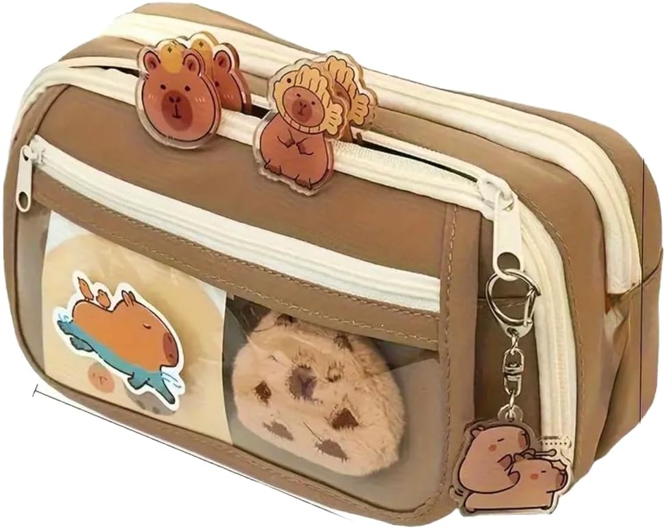 Alternative view of Kalem Kutusu Kapibara kalemlik büyük kapasiteli aksesuarlı geniş büyük boy Kore Tarzı Sevimli Kalem Kutusu (1 ADET DOLL+5 ADET STİCKER DAHİLDİR)