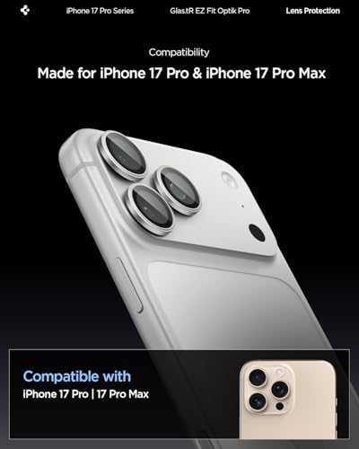 17 Pro Max / 17 Pro / 16 Pro Max / 16 Pro / 15 Pro Max / 15 Pro / 14 Pro Max / 14 Pro ile Uyumlu Kamera Lens Camı Koruyucu Kolay Kurulum GLAS.tR EZ Fit Optik Pro (2 Adet) Silver-AGL10124