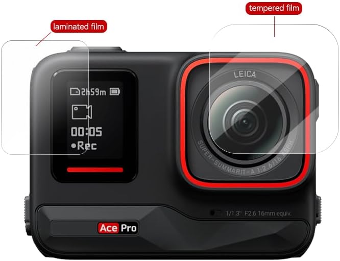 Temperli Cam Ekran Koruyucu Film Kiti Ace/Ace Pro için – Ön Ekran, Arka Ekran ve Lens Koruyucu, 9H Sertlik, 2.5D Kavisli Yüzey