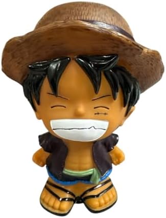 One Piece Luffy Figürlü Kumbara, Plastik, 20 cm, Mor