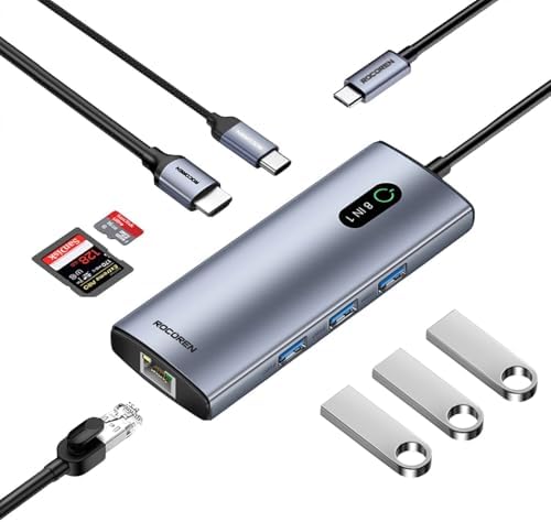 Alternative view of 8 Portlu 4K 30Hz Gigabit Ethernet SD TF Kart Okuyuculu 3*USB3.0 PD 100W Destekli Hub Çoklayıcı