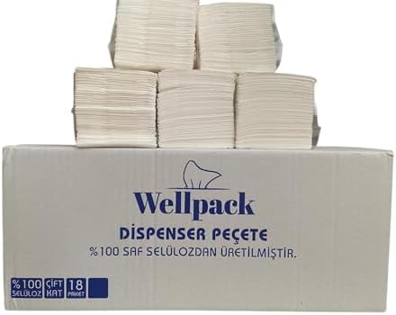 Alternative view of Wellpack Dispenser Masa üstü Peçetelik için,%100 Saf Selüloz, 18 Paket, Çift Katlı