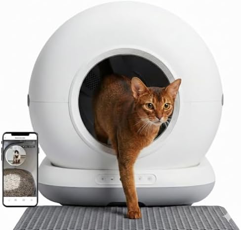 Alternative view of Haustier CB002 Kameralı Akıllı Otomatik Kedi Tuvaleti, APP ile Uzaktan Kontrol, 72lt Hazne, 7lt Çöp haznesi (Gri)