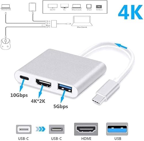 Alternative view of HB-05 4K HDMİ TYPE C USB ÇOK FONKSİYONLU METAL A KALİTE KALIN KABLOLU HUB (HDMI USB TYPE C HD 4K HUB HB-05)