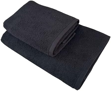 Alternative view of %100 Pamuk Siyah Havlu İkili Set Banyo (70x140 cm) ve El (50x90 cm) Havlusu - Ev, Spor ve Seyahat İçin Mükemmel Süper Emici ve Dayanıklı