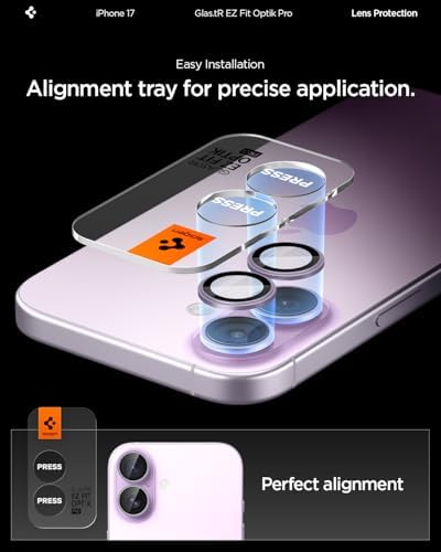17/16 Plus / 16 ile Uyumlu Kamera Lens Camı Koruyucu Kolay Kurulum GLAS.tR EZ Fit Optik Pro (2 Adet) Purple - AGL10127