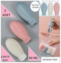 Seyahat Şişesi Krem Şampuan 3 Adet Set, Sızdırmaz Kozmetik Şişesi, Çok Amaçlı Seyahat Tipi Doldurulabilir Krem Losyon Şişe Seti Tatil Kamp Kutusu (BPA İÇERMEZ)
