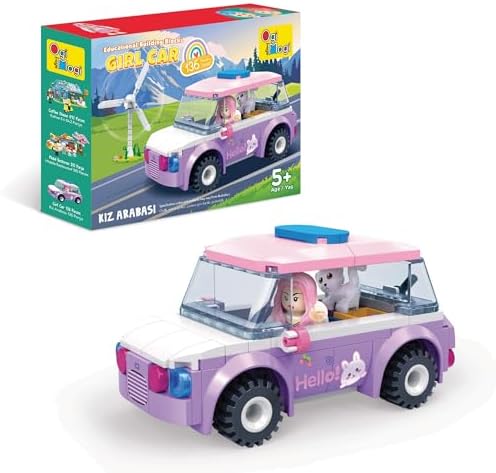 Ogi Mogi Toys Eğitici Bloklar Kız Arabası 136 Parça Yapı Seti