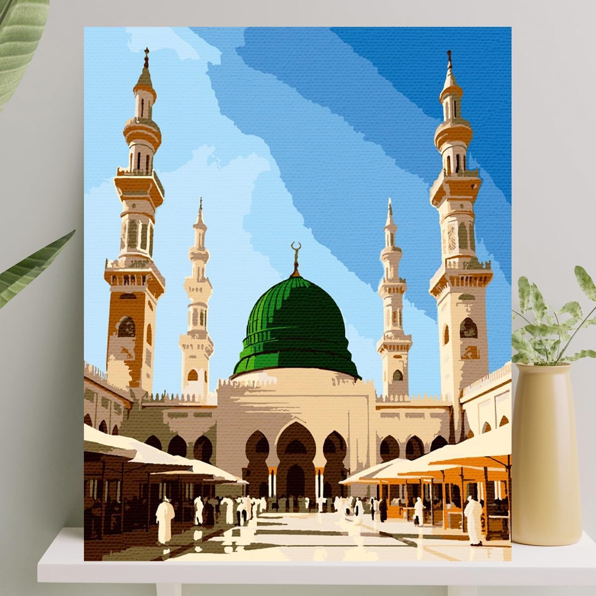 Alternative view of Sayılarla Boyama Tuval Seti Fırça Boya Dahil Çıtaya Gerili 40x50 CM - Mescid-i Nebevi