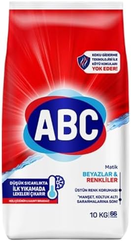 ABC Matik Çamaşır Deterjanı, Beyazlar ve Renkliler için, 10 kg, 66 Yıkama