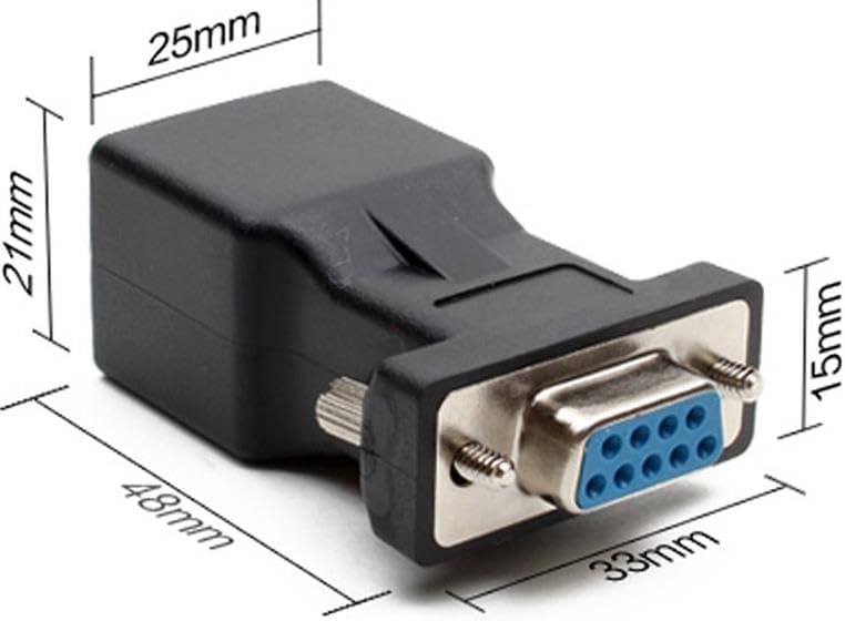 Alternative view of 4943 RS232 To 9 Pin Ethernet Adaptör Ekleme Ek Uzatıcı Extender Çevirici Dönüştürücü 30 Metreye kadar sinyalleri iletir. RS232 portu CAT5 CAT5E CAT6 CAT7 ağ kabloları üzerinden iletin.