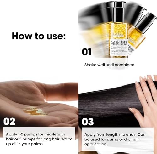 Alternative view of L'Oréal Professionnel Paris Absolut Repair Molecular Çift Fazlı Profesyonel Bakım Yağı 90 Mililitre