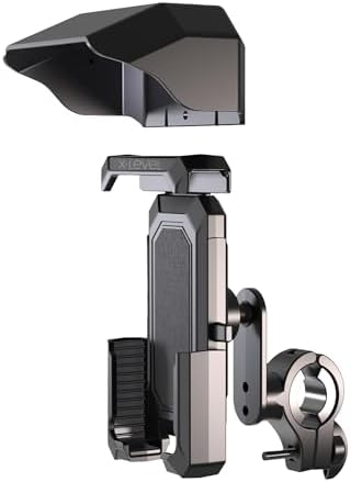 Alternative view of Motosiklet Bisiklet Gidon Telefon Tutucu, 360 Derece Dönebilir, Suya Güneşe Karşı Koruma Kapaklı, Sabit ve Güvenilir Tutuş, Kalın Alüminyum Taban, Kaymaz Slikon Ped, XCH2010, Siyah