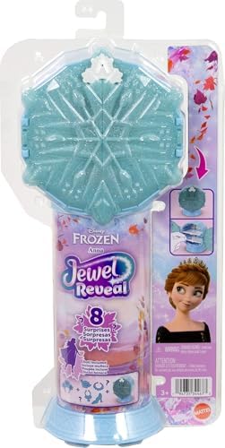 Alternative view of Mattel Filmden ilham alan Mattel Karlar Ülkesi Anna bebek, aksesuarlar, kar tanesi şeklinde değerli taş kutusu ile çocuk yüzüğü dahil 8 sürpriz ve 9 oyun parçası, JJY37