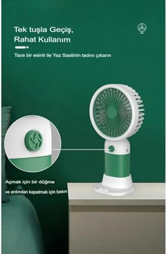 Alternative view of Mini Fan Masaüstü Taşınabilir Telefon Stantlı Vantilatör 2 Özellik Bir Arada Taşınabilir Masaüstü Vantilatör Yüksek Hızlı Asorti Renk 1 Adet