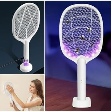 Alternative view of Sinek Raketi Sivrisinek Öldürücü Dik Durabilen Standlı 8 Pcs UV Işıklı 1500 mAh 3000v Raket, Aç-Kapa Düğmeli Elektrikli Sarjlı Sinek Raketi, Güvenli Kullanım