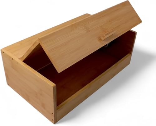 Alternative view of Bambu Ekmek Kutusu - Ekmek Dolabı, Çok Amaçlı Ekmeklik, Doğal Bambu Saklama Kutusu (40x23x14cm) - Mutfak, Tezgah ve Kiler İçin