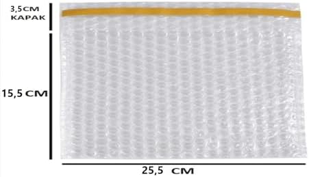 Balonlu Torba, Bantlı Baloncuklu Torba-Zarf 15Cm(En) X25Cm(Boy)+5Cm(Kapak) 50 Adet)