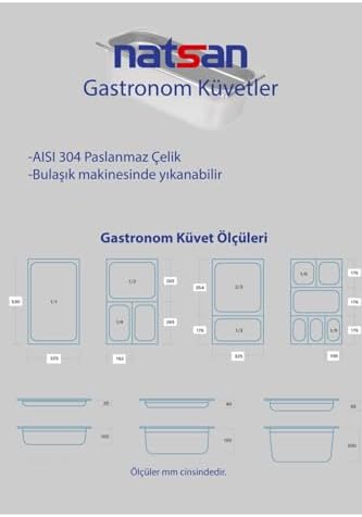 Alternative view of Paslanmaz Çelik Gastronom/gastronorm Küvet Gn 1/4-150 (26,5 X 16,2 X 15 CM)