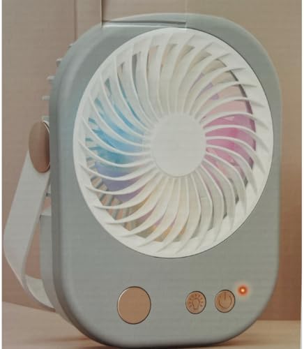 Alternative view of Fan Masaüstü Vantilatör Klima, Usb ve Rgb Işıklı Mini Vantilatör, Serinletici 1200mAh İster Ayaklı İster Asmalı (3 Kademe Güç)