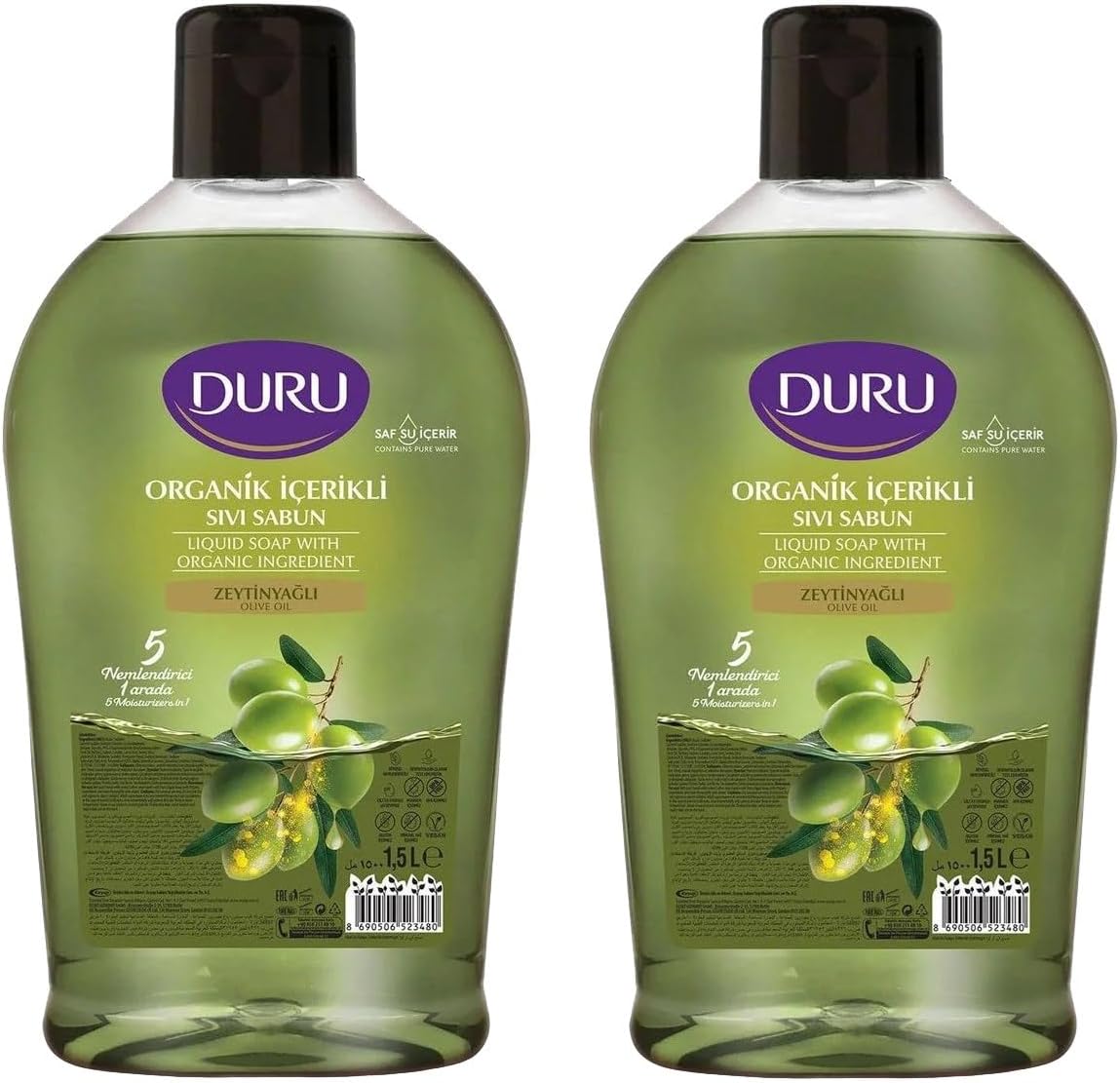 Alternative view of Organik İçerikli Zeytinyağlı Sıvı Sabun, 1500 ml, 2'li Paket